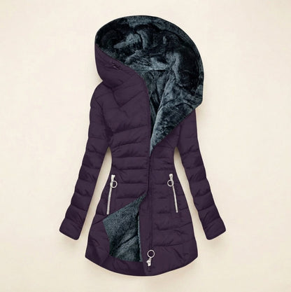 Quilted Faux Fur Lined Hooded Puffer Jacket