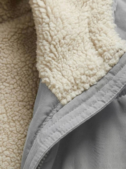 Quilted Sherpa Lined Long Sleeve Coat