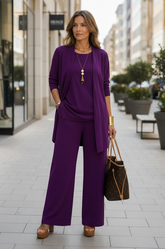Relaxed Long Sleeve Wide Leg Matching Set