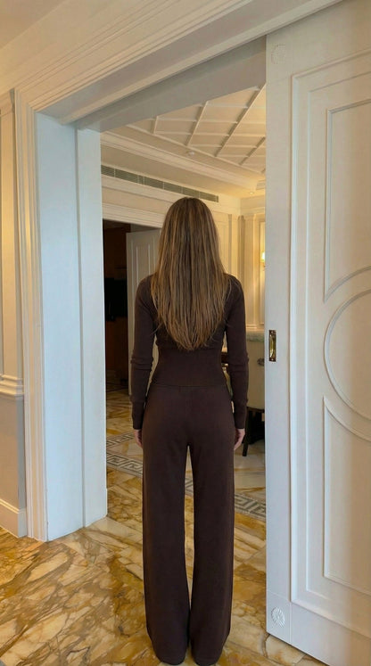 Ribbed Knit Long Sleeve Matching Set