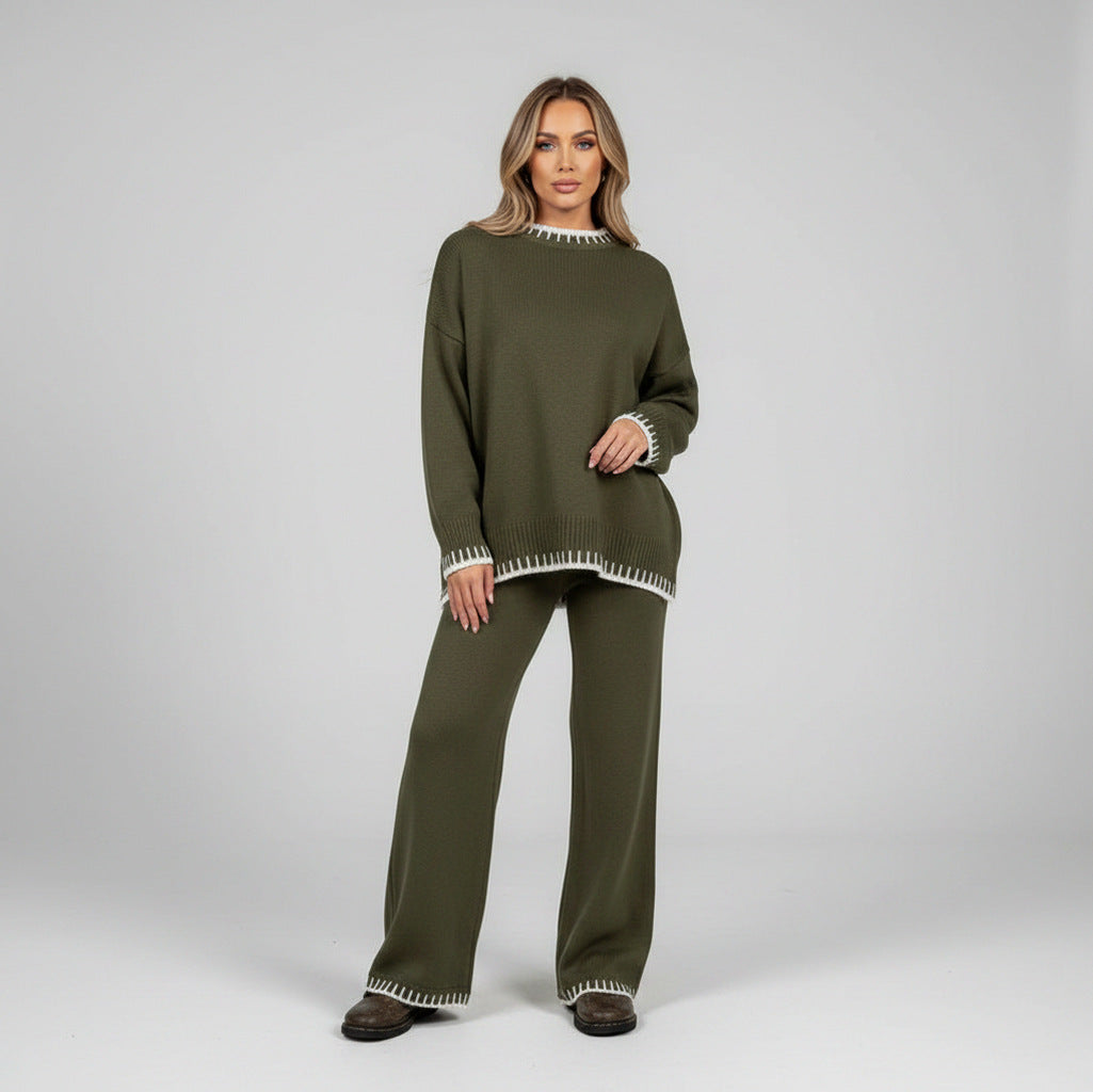 Ribbed Knit Long Sleeve Matching Set