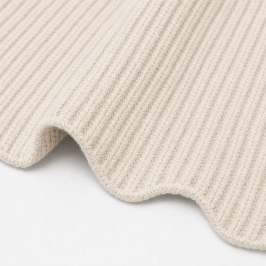 Ribbed Knit Button Front Long Sleeve Scalloped Hem Midi Sweater Dress
