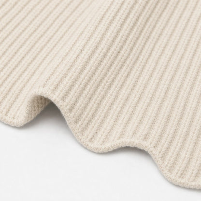 Ribbed Knit Button Front Long Sleeve Scalloped Hem Midi Sweater Dress