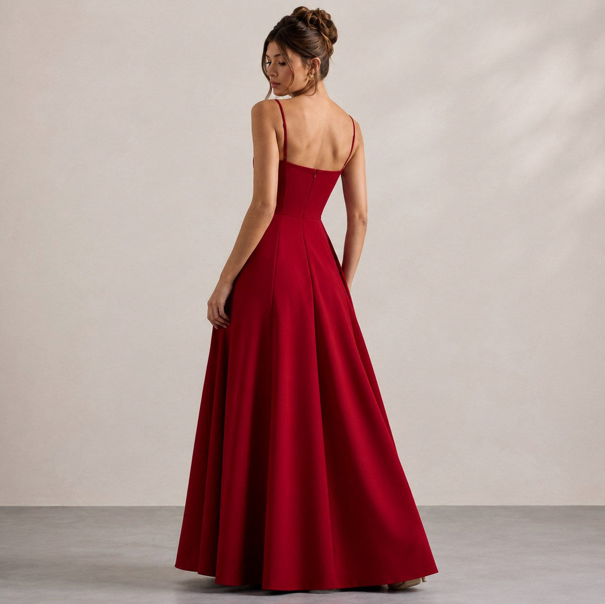 Satin Corset Sweetheart Midi Dress