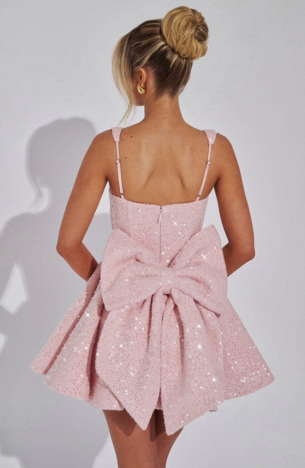 Sequin Skater Square Neck Mini Dress
