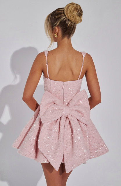 Sequin Skater Square Neck Mini Dress