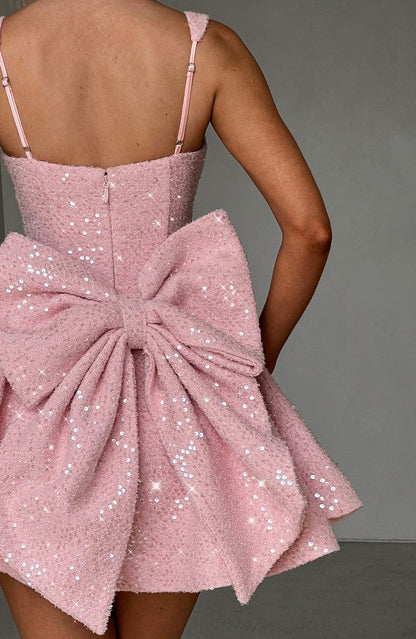 Sequin Skater Square Neck Mini Dress