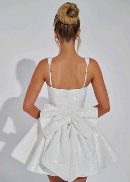 Sequin Skater Square Neck Mini Dress