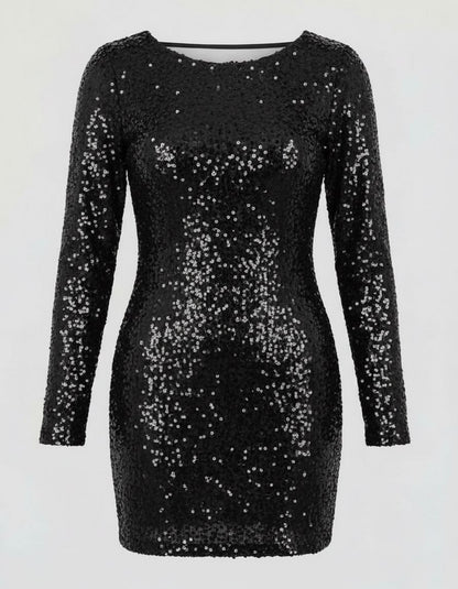 Sequin Long Sleeve Mini Dress