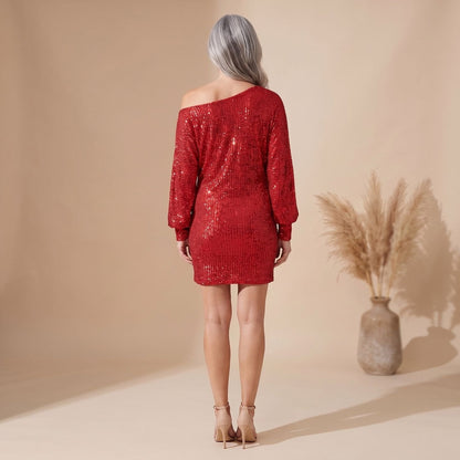 Sequin Long Sleeve Mini Dress