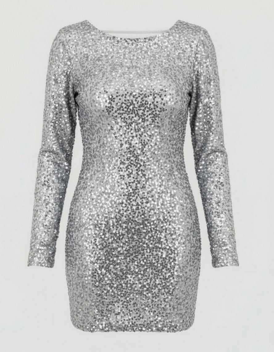 Sequin Long Sleeve Mini Dress