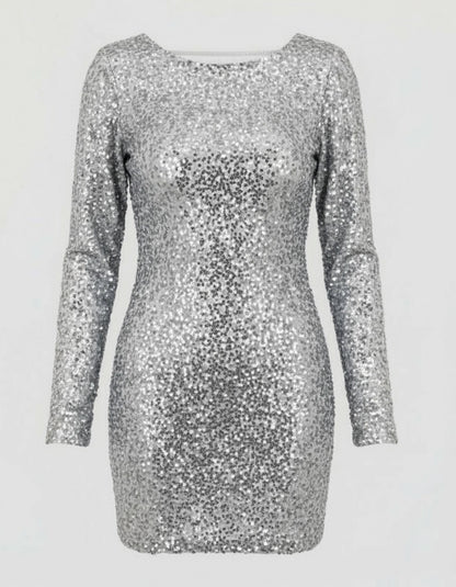 Sequin Long Sleeve Mini Dress