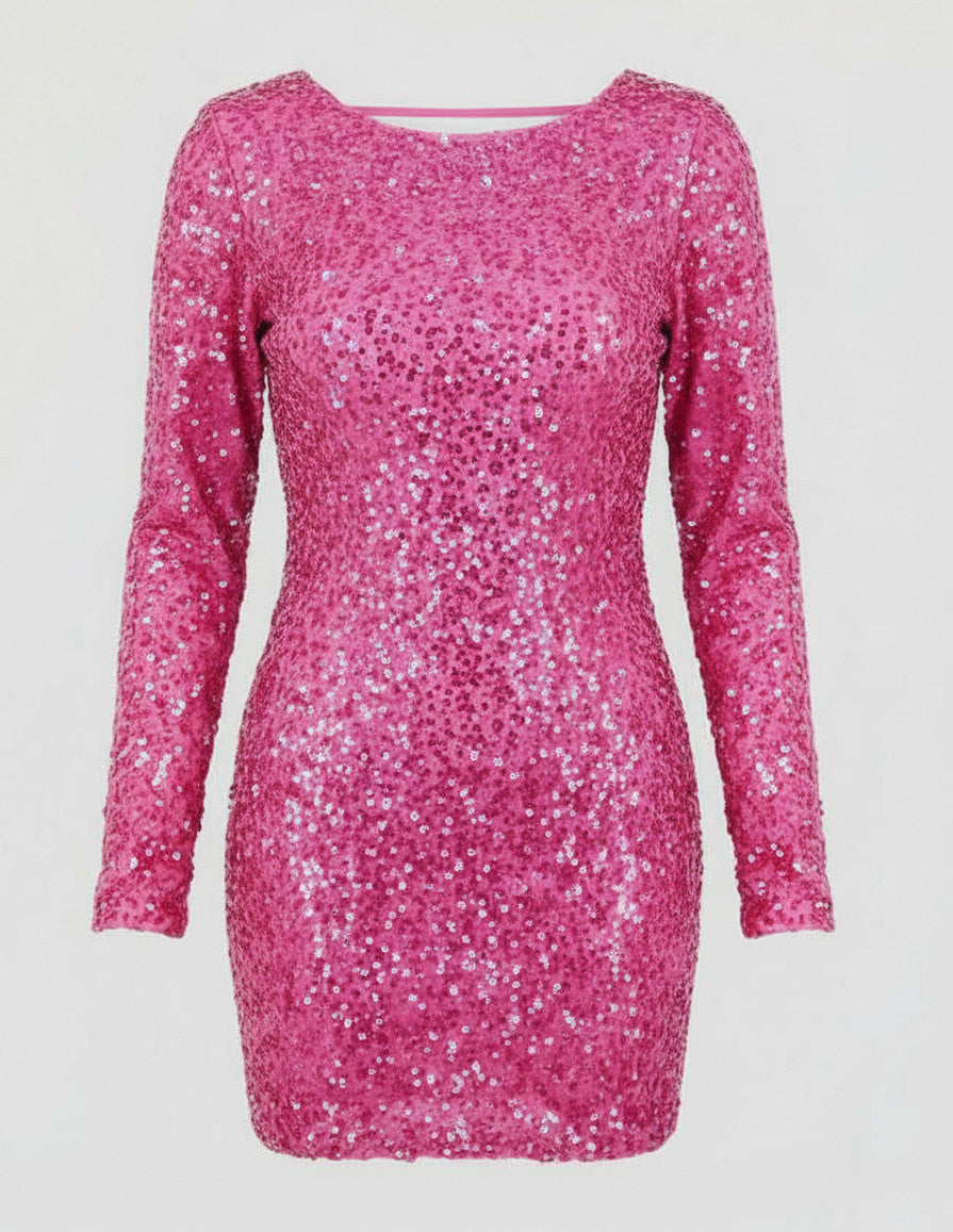 Sequin Long Sleeve Mini Dress