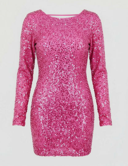 Sequin Long Sleeve Mini Dress