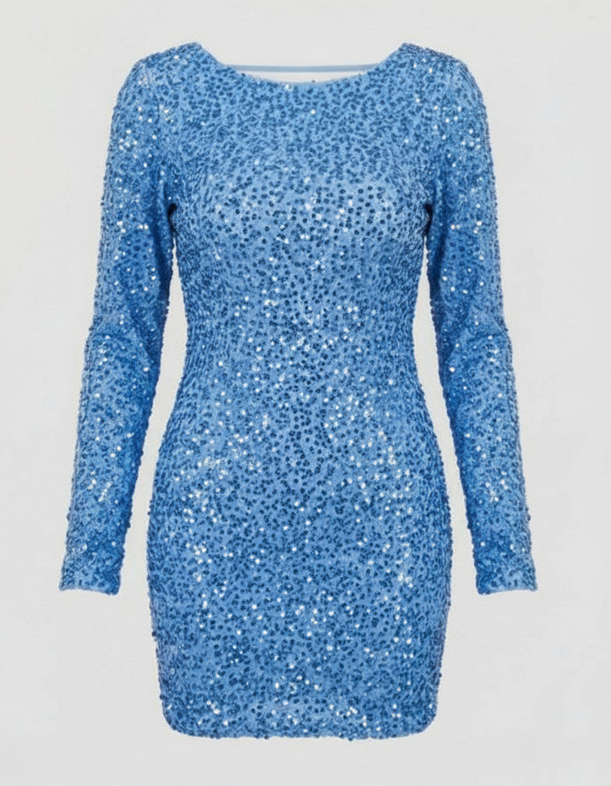 Sequin Long Sleeve Mini Dress