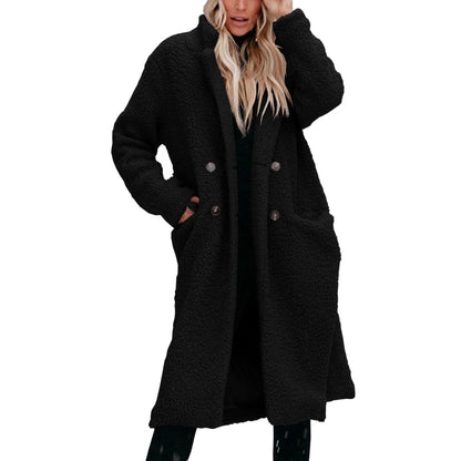 Sherpa Button Front Long Coat