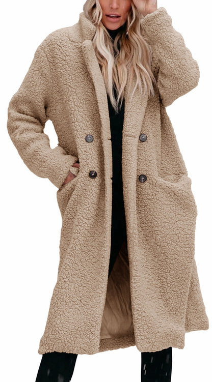 Sherpa Button Front Long Coat