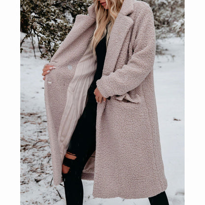 Sherpa Button Front Long Coat