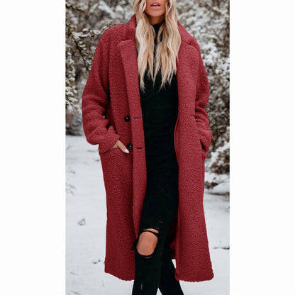 Sherpa Button Front Long Coat