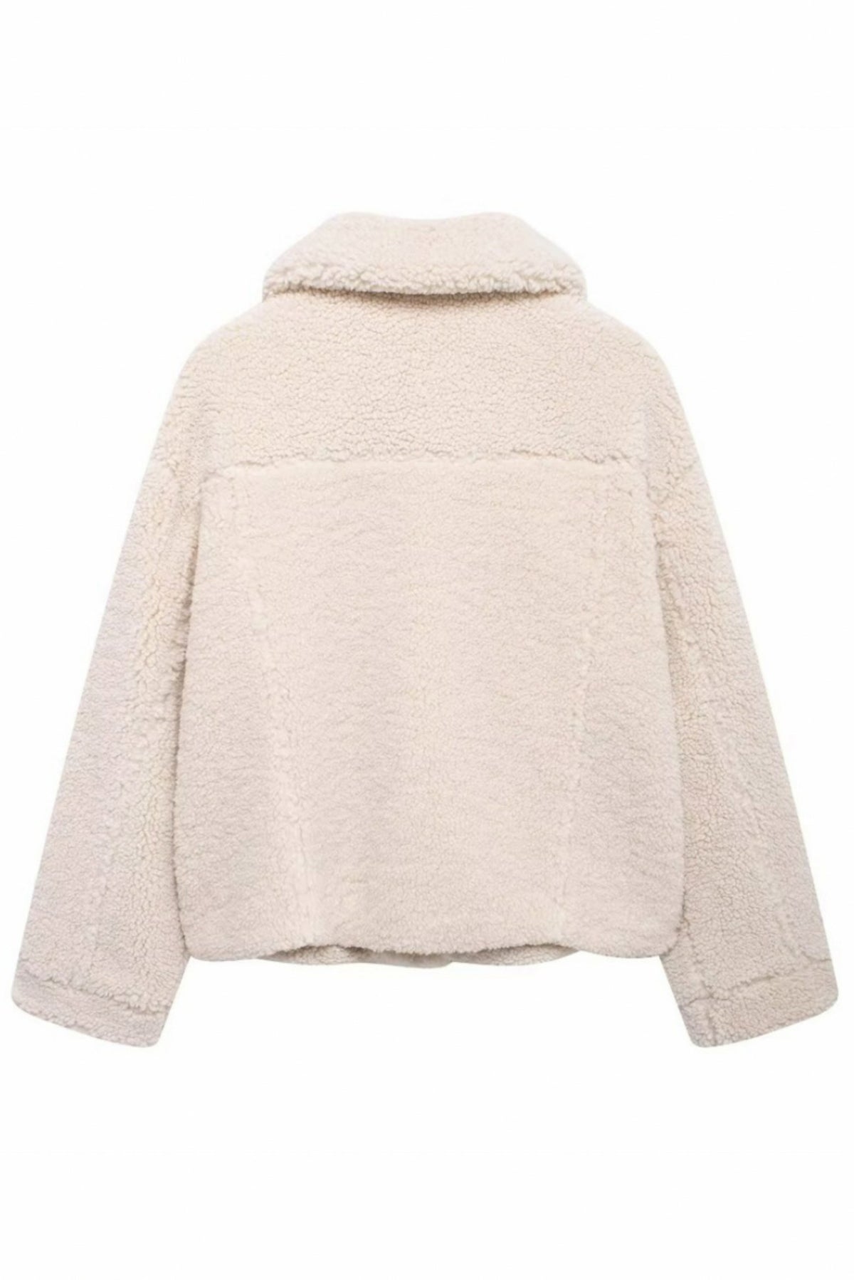 Sherpa Button Front Long Sleeve Jacket