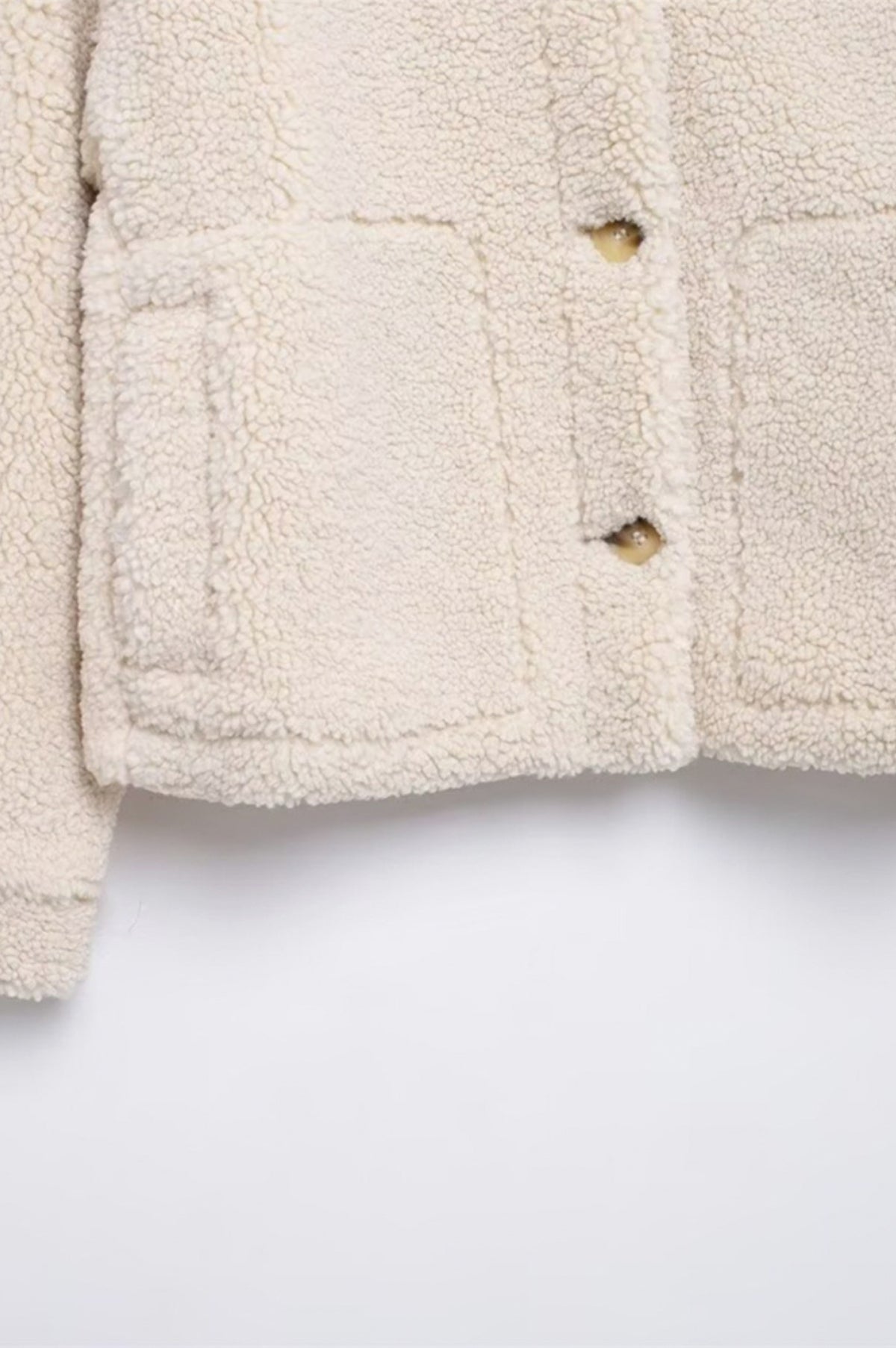 Sherpa Button Front Long Sleeve Jacket