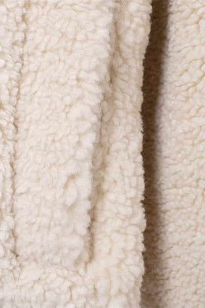 Sherpa Button Front Long Sleeve Jacket