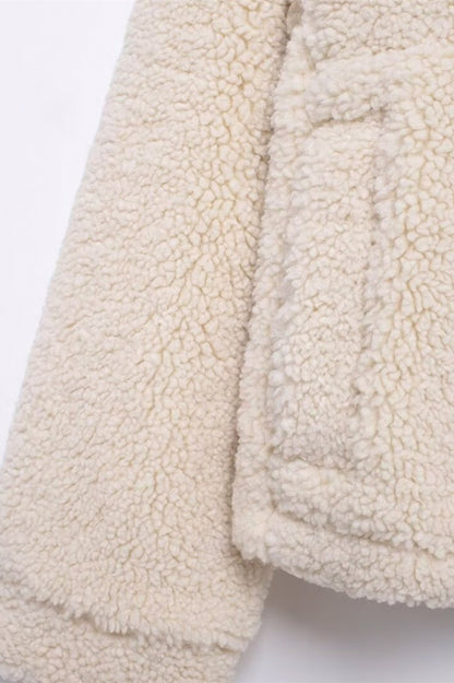 Sherpa Button Front Long Sleeve Jacket