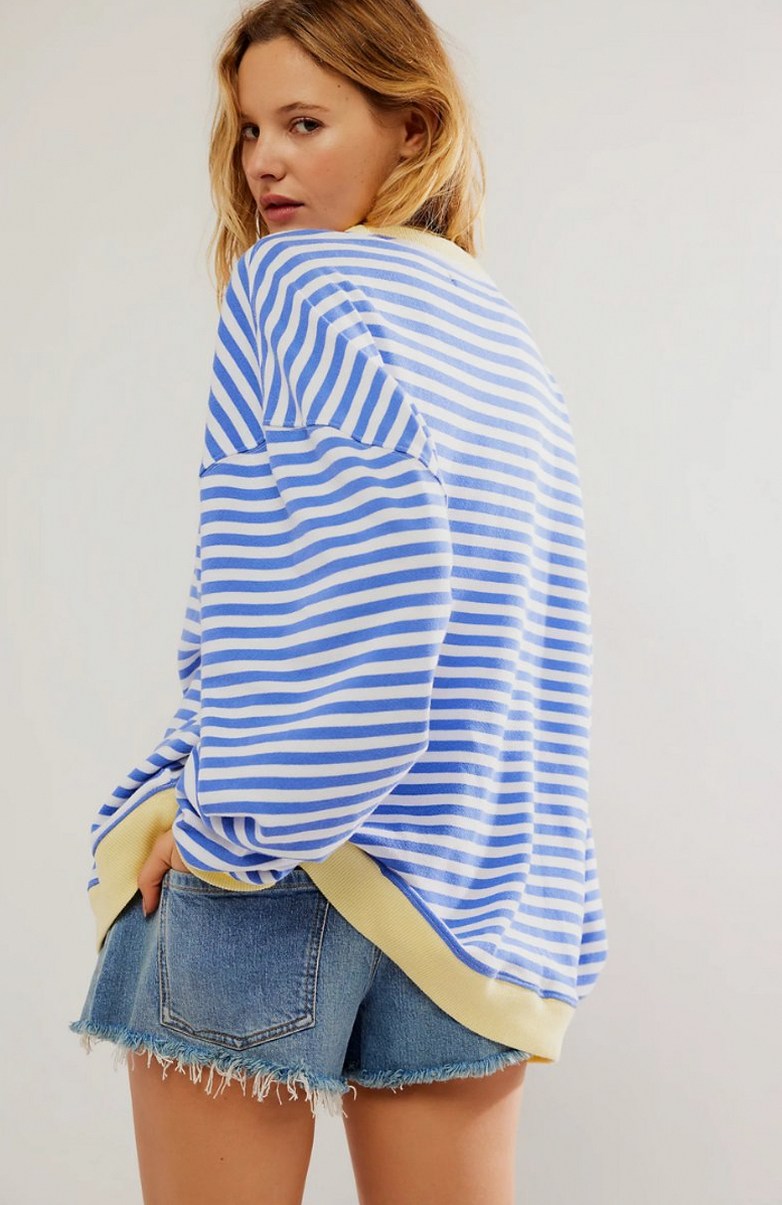 Striped Crewneck Oversized Sweater