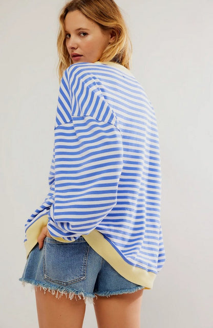 Striped Crewneck Oversized Sweater