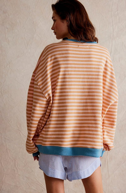 Striped Crewneck Oversized Sweater