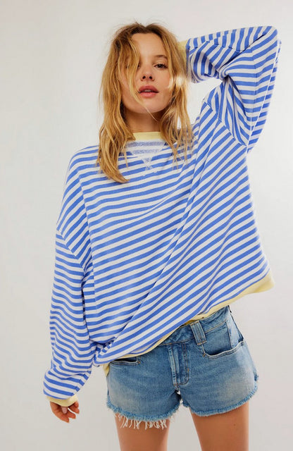 Striped Crewneck Oversized Sweater