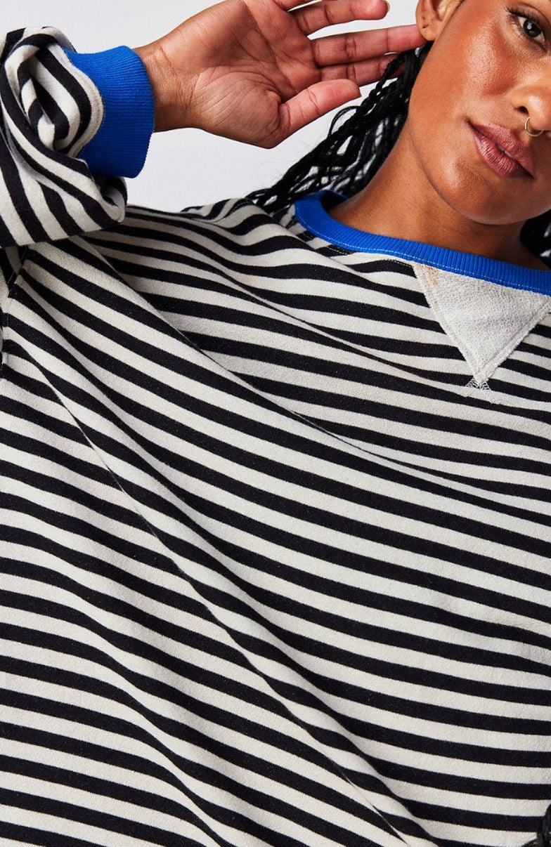 Striped Crewneck Oversized Sweater