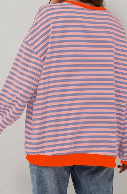 Striped Crewneck Oversized Sweater