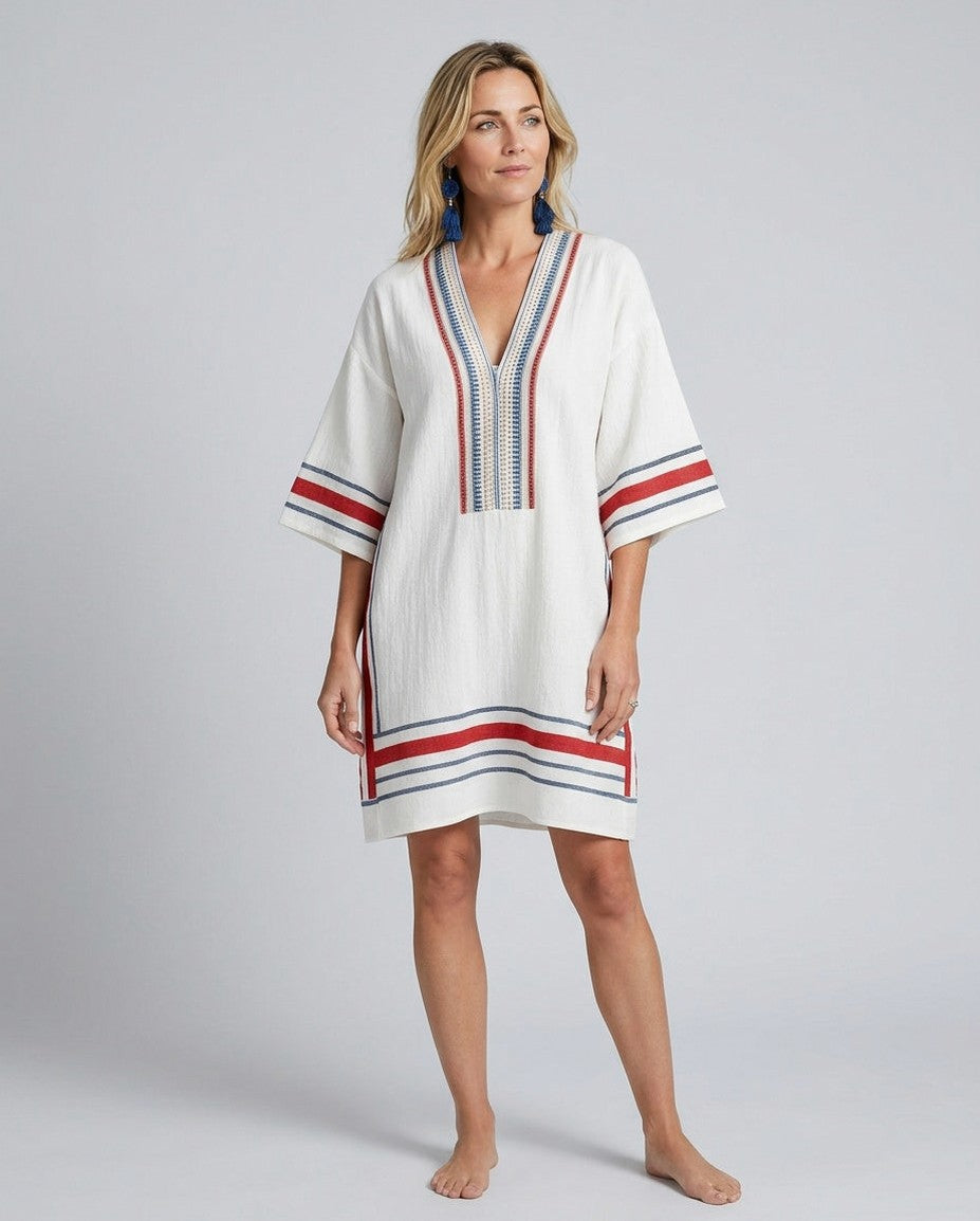 Striped Kimono Sleeve Mini Dress