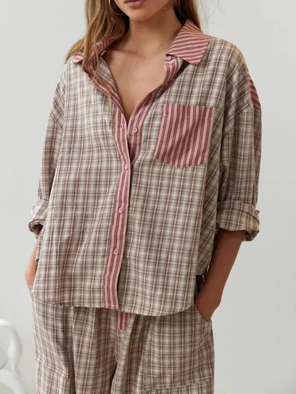 Striped Long Sleeve Matching Set