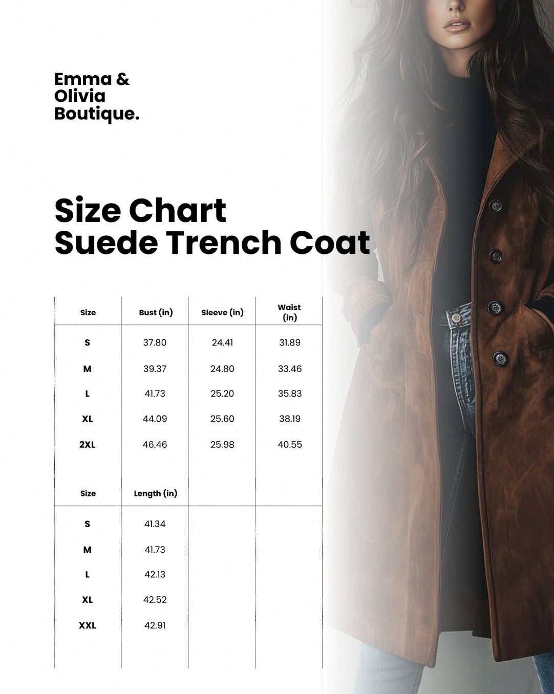 Suede Long Sleeve Button Front Trench Coat
