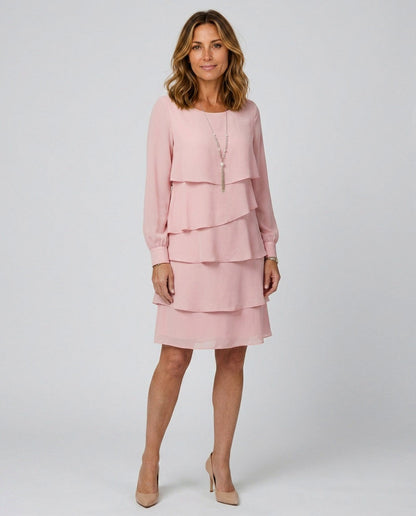 Tiered Long Sleeve Mini Dress