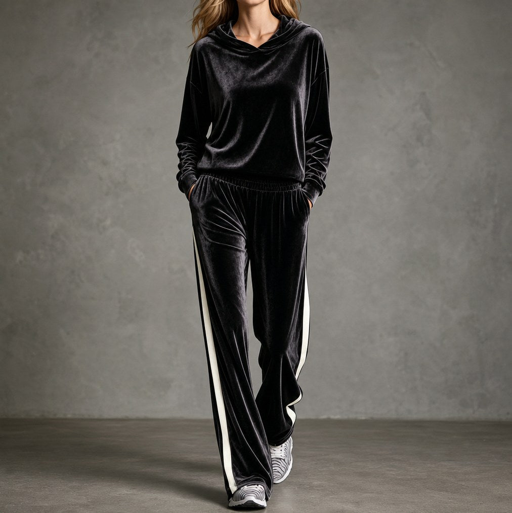 Velvet Long Sleeve Two Piece Set
