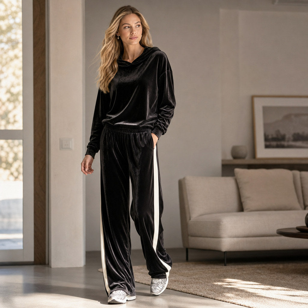 Velvet Long Sleeve Two Piece Set